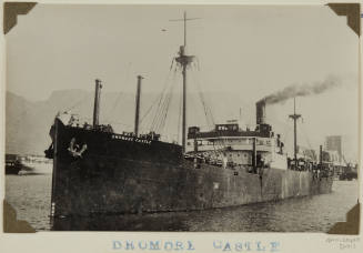 Photograph of  DROMORE CASTLE depicting bow and port side of cargo ship