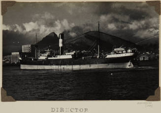 Photograph of  DIRECTOR depicting port side of cargo ship