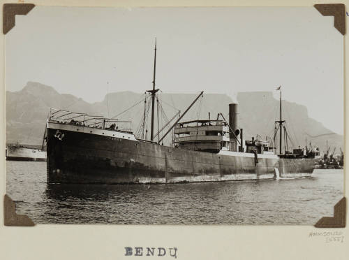 Photograph of  BENDU depicting bow and port side of cargo ship