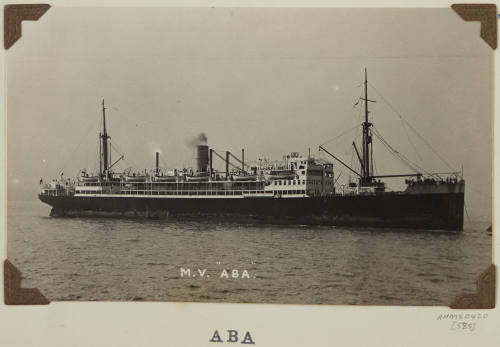 Photograph of  ABA depicting starboard side of passenger ship just under way at sea