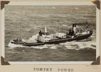 Photograph POMPEY POWER depicting port side of coastal cargo ship under way at sea