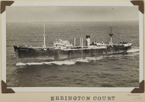 Photograph  ERRINGTON  COURT depicting port side of cargo ship  under way at sea