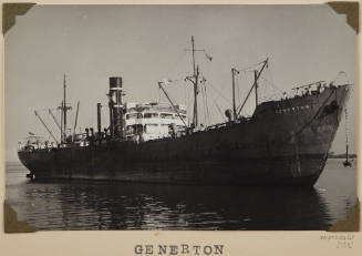 Photograph  GENERTON depicting bow and starboard  side of  cargo ship under way in harbour