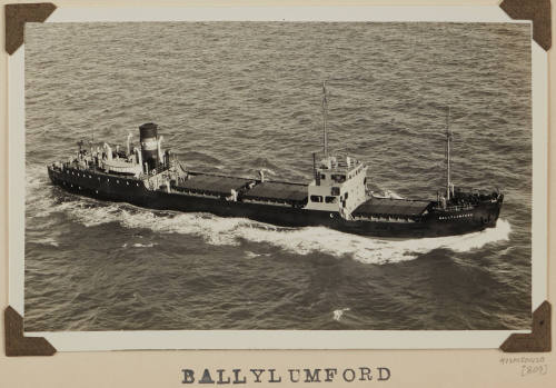 Photograph  BALLYLUMFORD depicting starboard  side view of cargo ship under way at sea