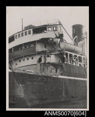 SS SHAZADA after collision, September 1952