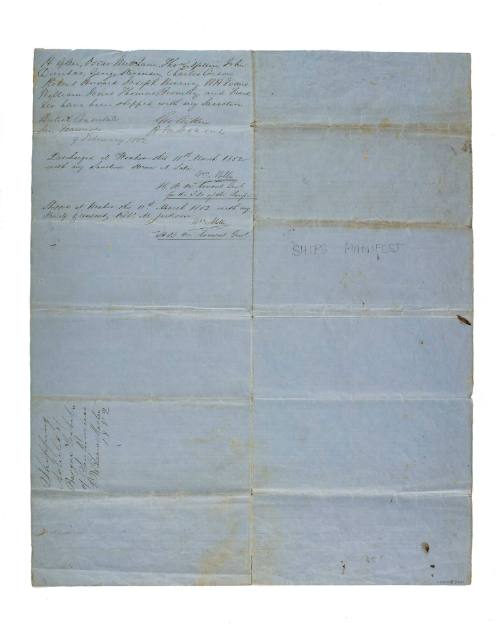 Manifest of the barque ISABELLA  master Francis Williams Deane San Francisco 6 January 1852