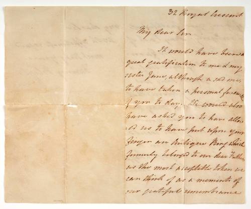 Fanny Bligh's letter to George Suttor