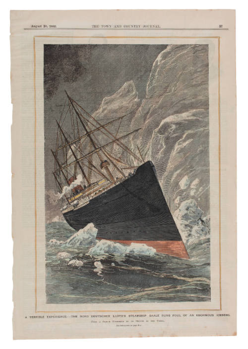 A terrible experience - the Nord Deutscher Lloyd's steamship SAALE runs foul of an enormous iceberg