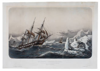 Les corvettes L'ASTROLABE et la ZELEE, aux ordres du Ct. Dumont d'Urville, dans le coup de vent du 25 Janvier 1840