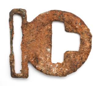 Buckle recovered from the wreck of the DUNBAR