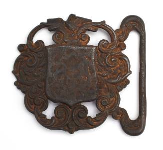 Buckle recovered from the wreck of the DUNBAR