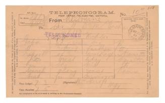 Telephonogram regarding wreckage from SS FEDERAL