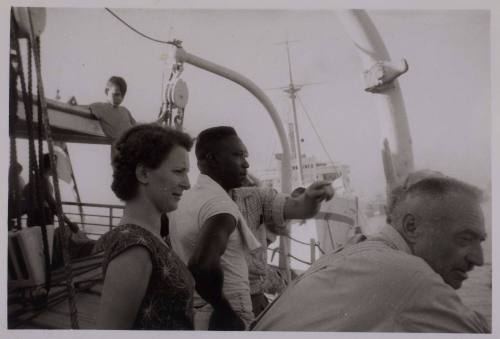 Inge Bendler on deck of SKAUBRYN