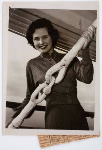 Patricia Truslove aboard the OTRANTO