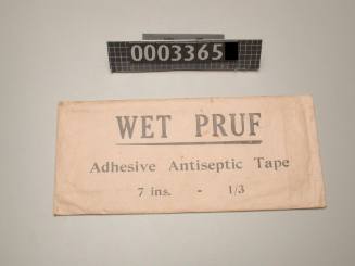 Storage envelope for Wet Pruf antiseptic tape from the medicine chest of the SAMUEL PLIMSOLL