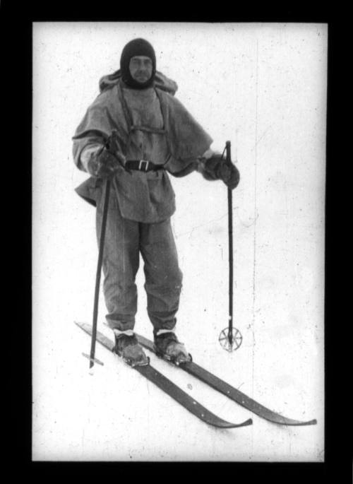 Captain Robert Falcon Scott on skis