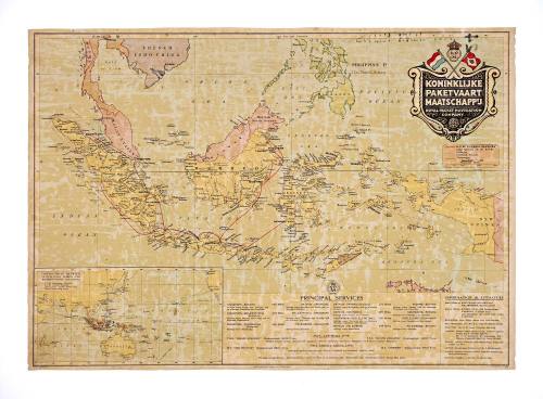 Koninklijke Paketvaart Maatschappij [KPM] Shipping Routes Map for Dutch East Indies