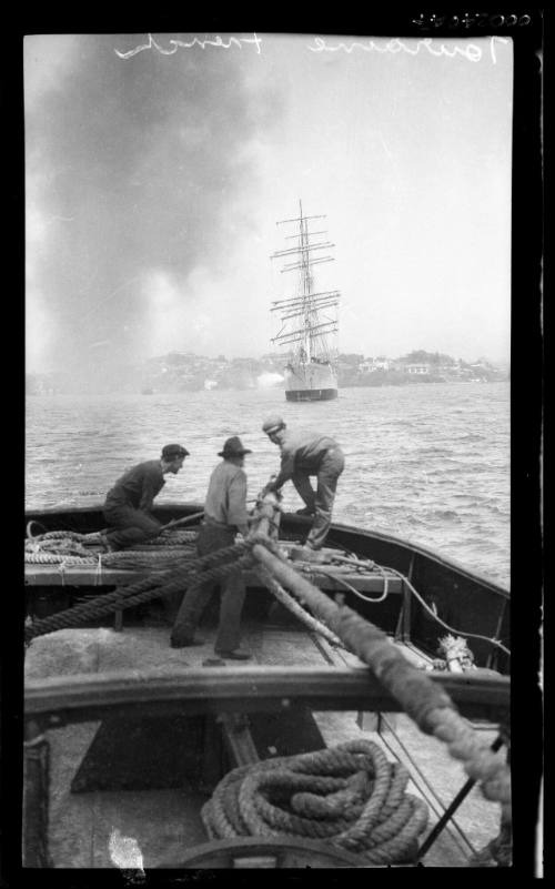 TOURAINE, French three masted barque, under tow