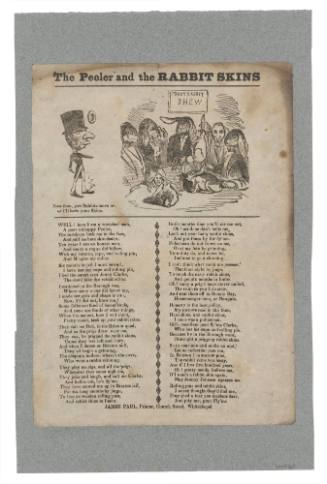 Broadsheet featuring the ballad 'The Peeler and his Rabbit Skins'