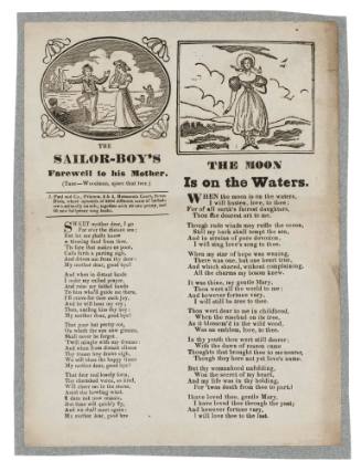'The Sailor-Boy's farewell to his Mother' and 'The Moon is on the Waters'