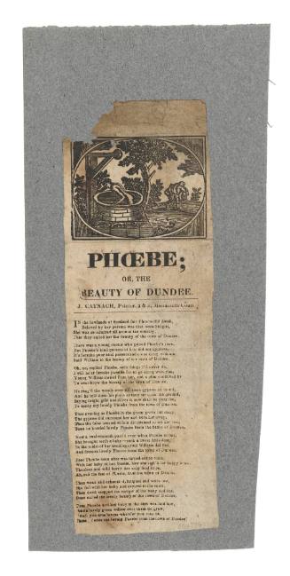 Broadsheet ballad titled 'Phoebe; or the Beauty of Dundee'