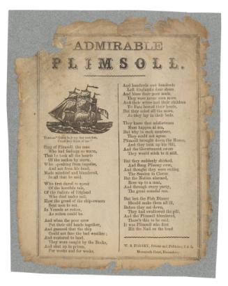 Broadsheet ballad titled 'Admirable Plimsoll'.