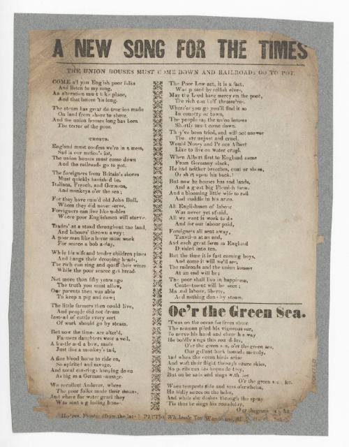 A new Song for the Times / O'er the Green Sea