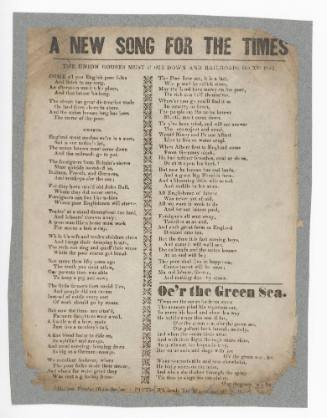 A new Song for the Times / O'er the Green Sea