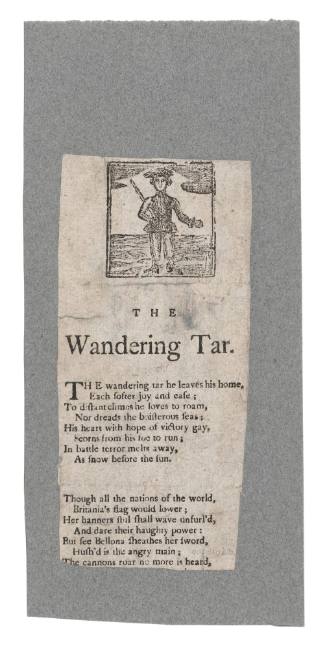 Broadsheet ballad titled 'The Wandering Tar'.