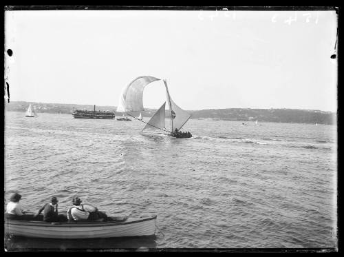 18-footer MASCOTTE on Sydney Harbour, inscribed 1543