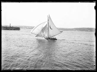 18-footer QUIBREE and ferry on Sydney Harbour, inscribed 1546