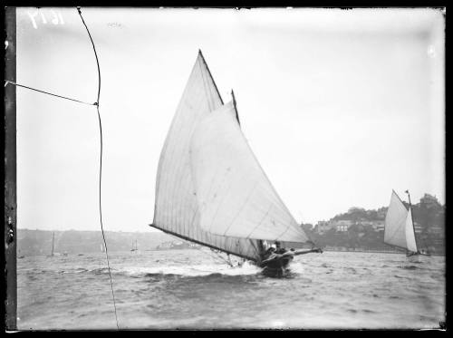 Unidentified 18-foot skiff on Sydney Harbour, inscribed 1617