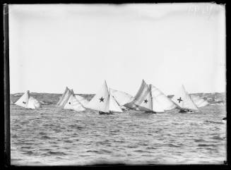 Fleet of 18-footers near Watsons Bay, inscribed 1491