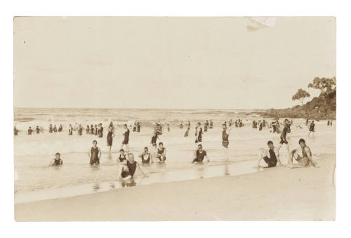 Men bathing in the surf at Coolangatta