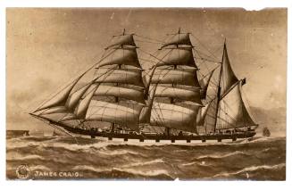 Photograph of the three masted sailing ship JAMES CRAIG