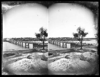 Stereoscope (Double) image of the first Iron Cove Bridge between Drummoyne and Rozelle