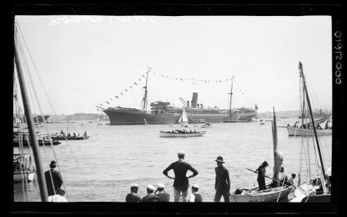 Aberdeen Line SS MARATHON as the flag ship for the Anniversary Regatta 26 January 1910