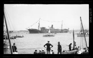 Aberdeen Line SS MARATHON as the flag ship for the Anniversary Regatta 26 January 1910