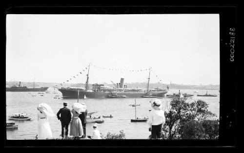 Aberdeen Line SS MARATHON as the flag ship for the Anniversary Regatta 26 January 1910