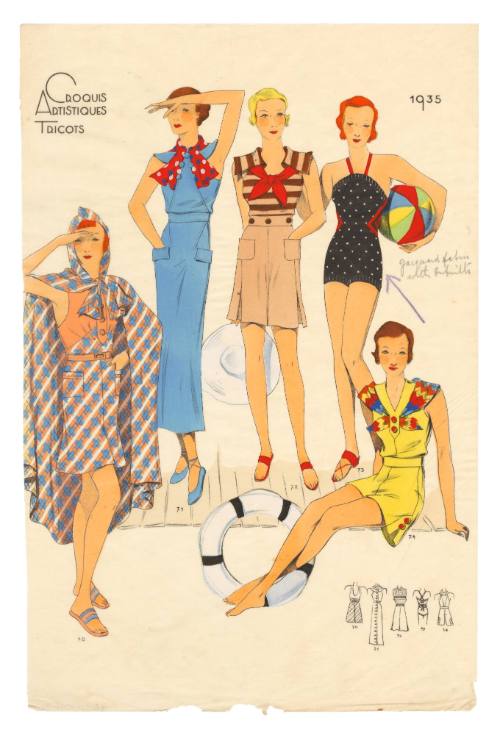 Hand coloured designs for female leisurewear and swimsuits