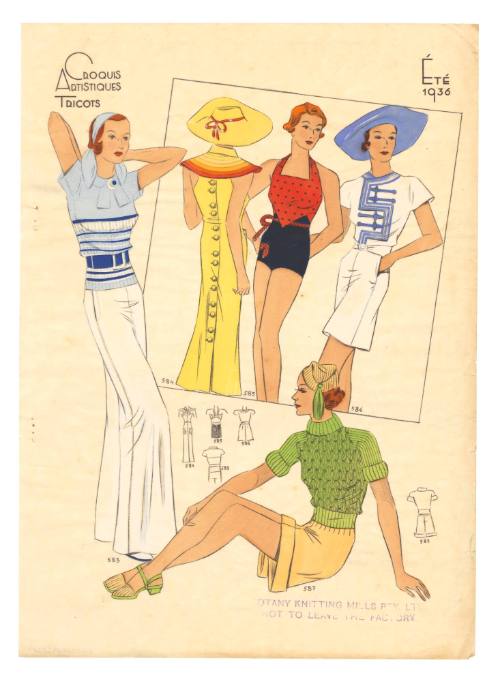 Hand coloured designs for female leisurewear