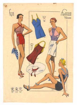 Hand coloured designs for female leisurewear and swimwear