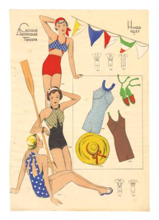 Hand coloured designs for women's swimwear