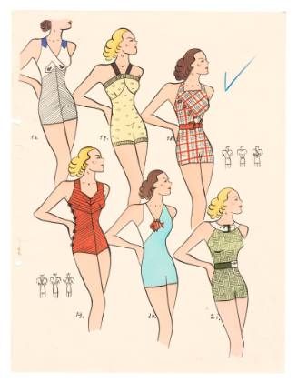 Coloured designs for women's swimwear