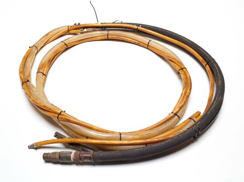 Diver's air hose, three separate hoses bound together