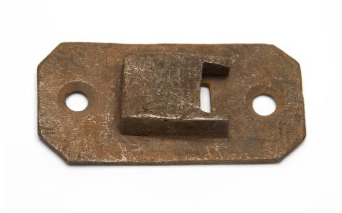 Rectangular metal slide latch receiver