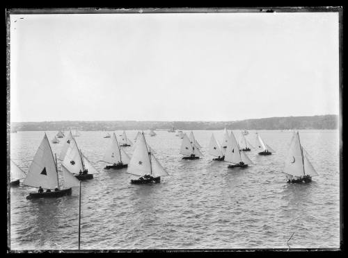 16-foot skiffs just after start at Clark island. inscribed 82