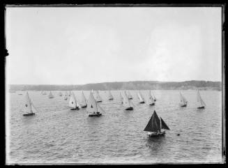 16-foot skiff race just after start, inscribed 83