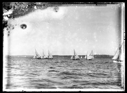 18'foot skiffs on Sydney Harbour, inscribed 90