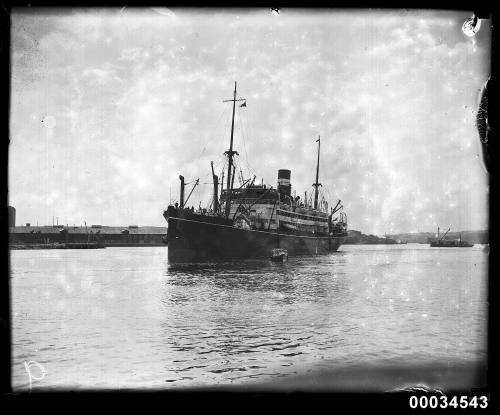 SS ORMISTON with a launch, possibly in Pyrmont, Sydney